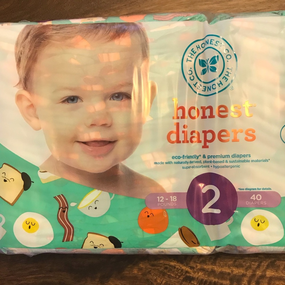 Honest Company Diapers size 2 Breakfast Print